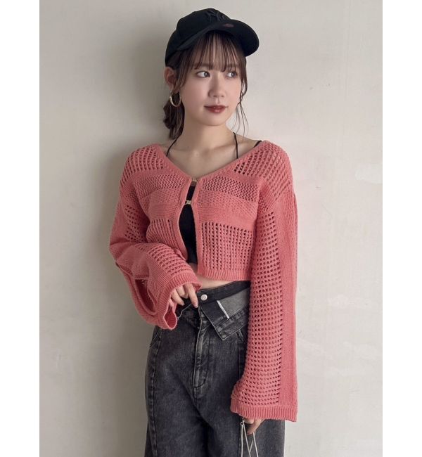 dazzlin「ホックデザインニットカーデ」|カーディガン|
