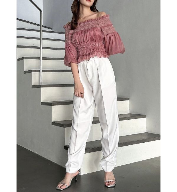 dazzlin「ハイウエストタックテーパードパンツ」|その他|