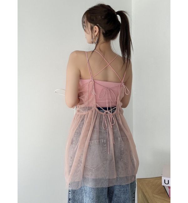 dazzlin「【WEB限定】チュールキャミトップス」|キャミソール|