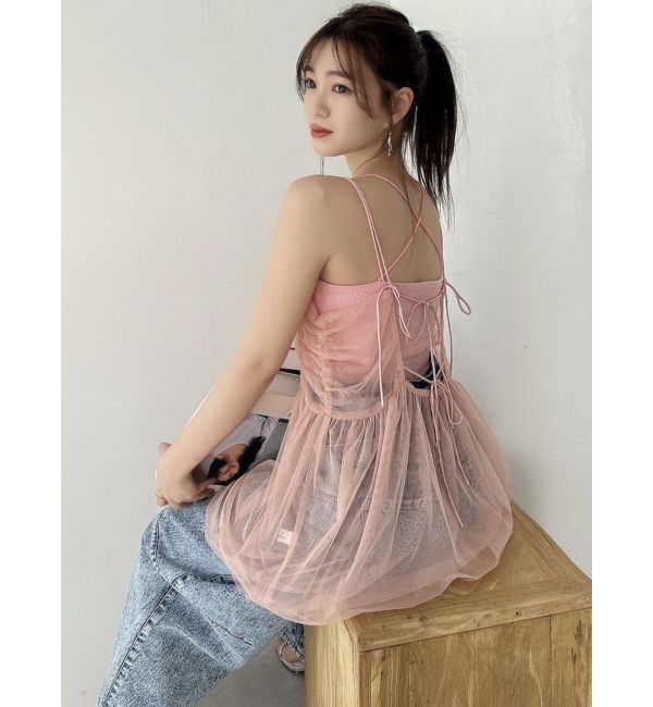 dazzlin「【WEB限定】チュールキャミトップス」|キャミソール|