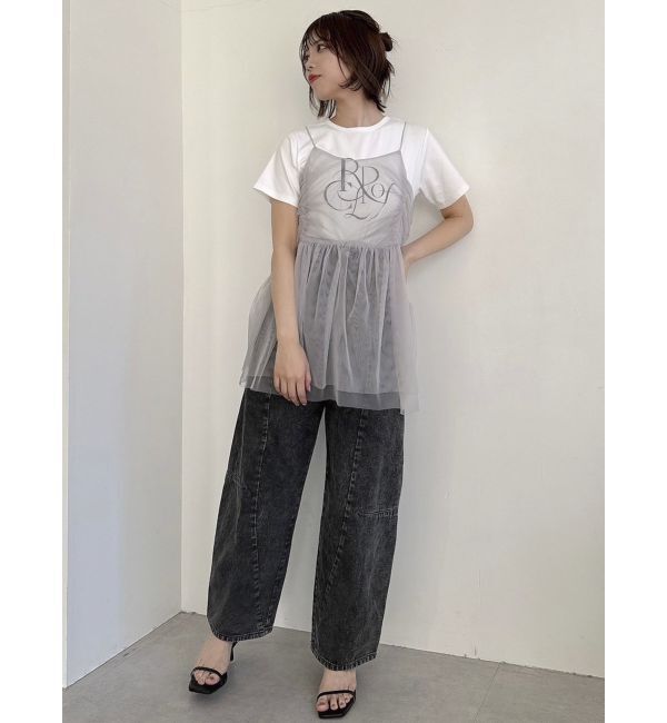 dazzlin「【WEB限定】チュールキャミトップス」|キャミソール|