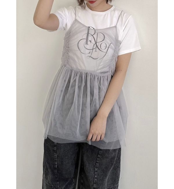 dazzlin「【WEB限定】チュールキャミトップス」|キャミソール|