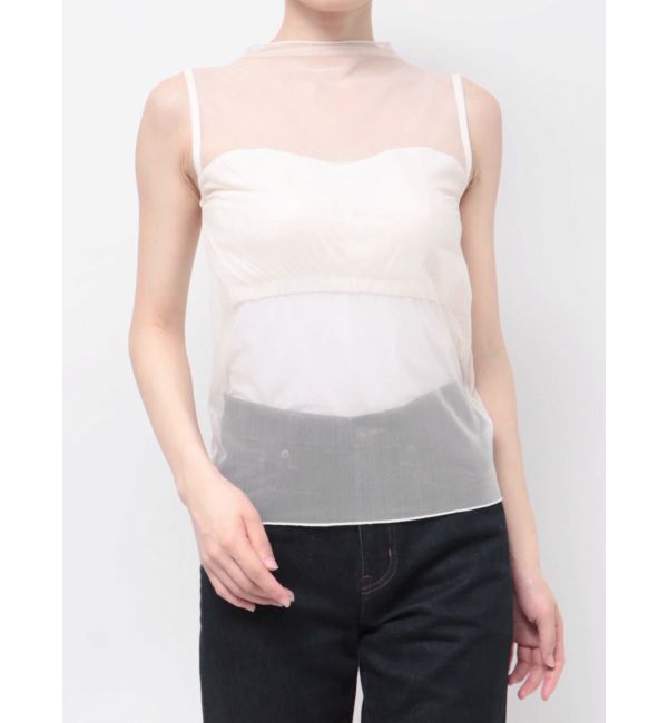 dazzlin「カップ付シアーインナー」|タンクトップ|オフホワイト