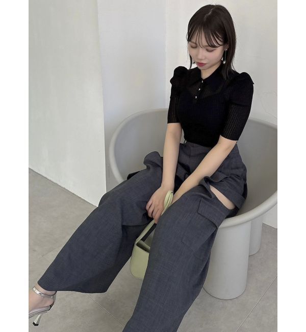 dazzlin「シアーニットポロ」|ニット・セーター|