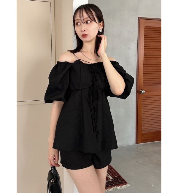 dazzlin「【SETUP】ビスチェレイヤードペプラムブラウス※セットアップ対応」|シャツ・ブラウス|