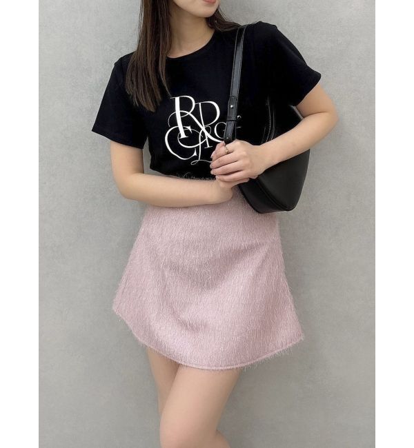 dazzlin「レースアップラメシャギーミニスカート」|スカート|