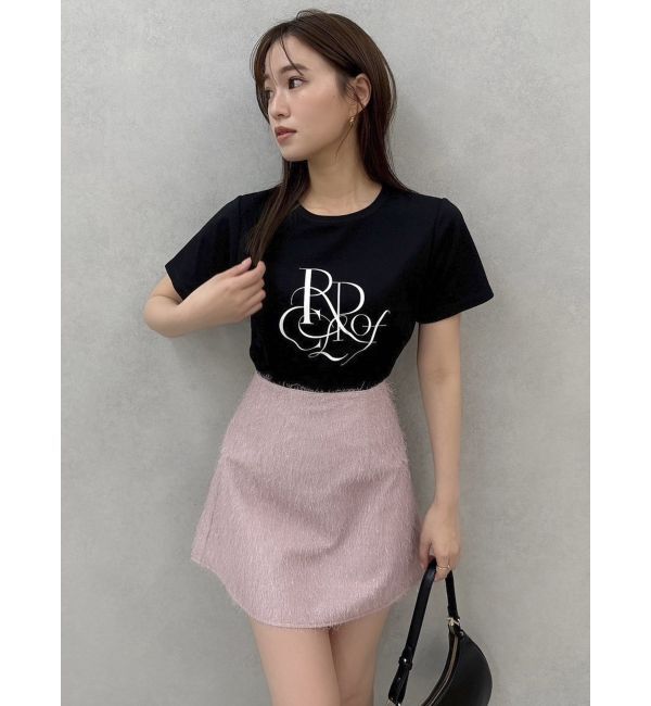 dazzlin「レースアップラメシャギーミニスカート」|スカート|