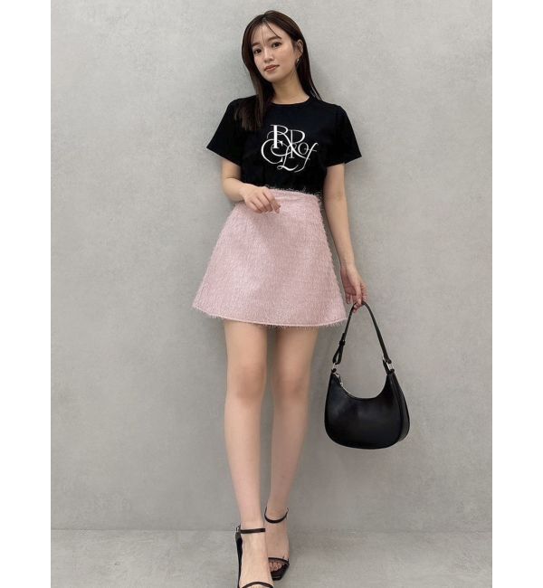 dazzlin「レースアップラメシャギーミニスカート」|スカート|