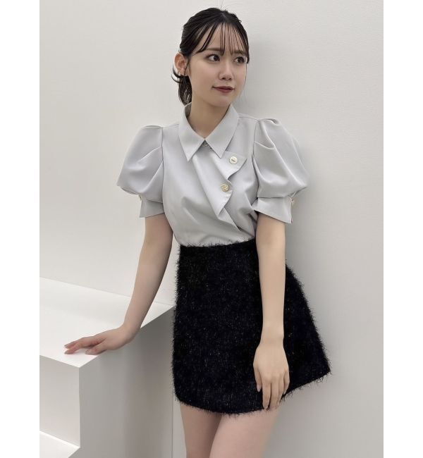 dazzlin「レースアップラメシャギーミニスカート」|スカート|