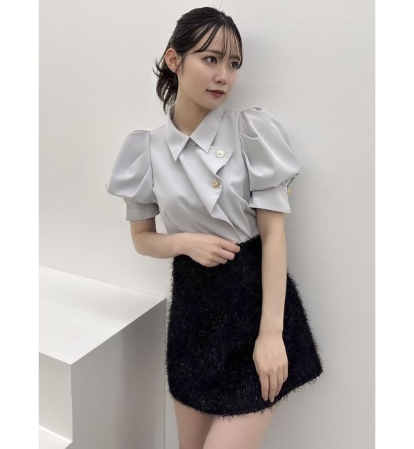 dazzlin「レースアップラメシャギーミニスカート」|スカート|