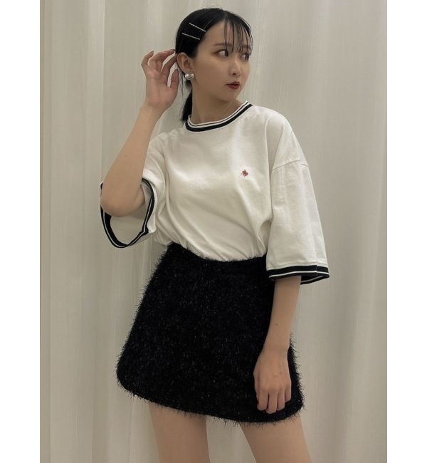 dazzlin「レースアップラメシャギーミニスカート」|スカート|