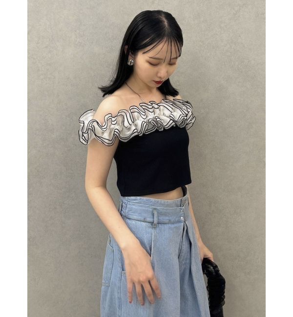 dazzlin「オーバーフリルフショルカットソー」|Tシャツ・カットソー|