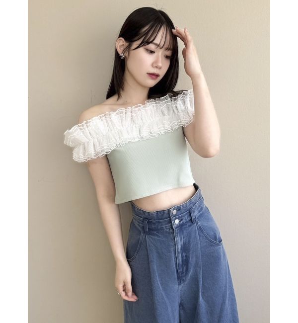 dazzlin「オーバーフリルフショルカットソー」|Tシャツ・カットソー|