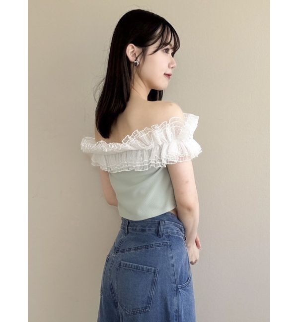 dazzlin「オーバーフリルフショルカットソー」|Tシャツ・カットソー|