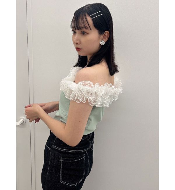 dazzlin「オーバーフリルフショルカットソー」|Tシャツ・カットソー|