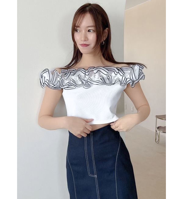 dazzlin「オーバーフリルフショルカットソー」|Tシャツ・カットソー|