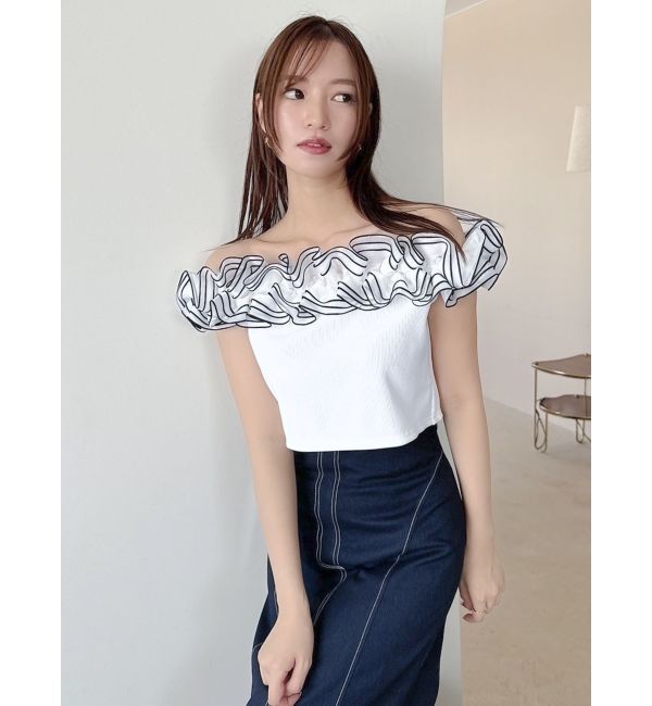 dazzlin「オーバーフリルフショルカットソー」|Tシャツ・カットソー|