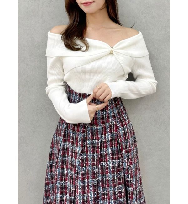 dazzlin「ツイストパーツニットトップス」|ニット・セーター|