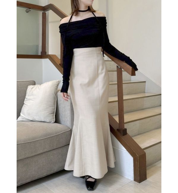 dazzlin「チョーカー付きオフショルドレープ長袖トップス」|Tシャツ・カットソー|