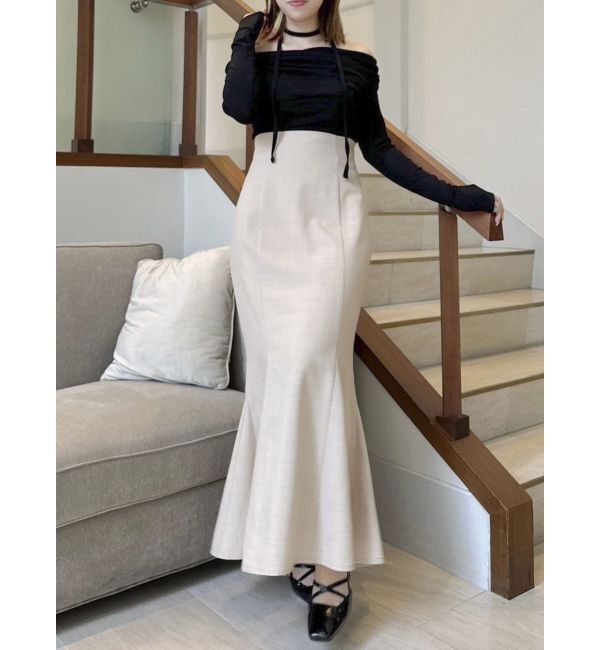 dazzlin「チョーカー付きオフショルドレープ長袖トップス」|Tシャツ・カットソー|