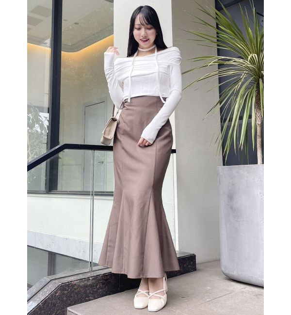 dazzlin「チョーカー付きオフショルドレープ長袖トップス」|Tシャツ・カットソー|