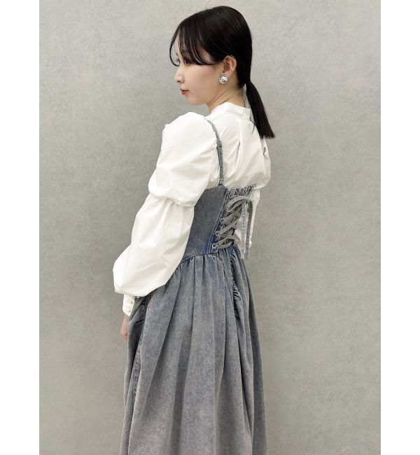 dazzlin「デニムベルトギャザーキャミワンピース」|ワンピース|