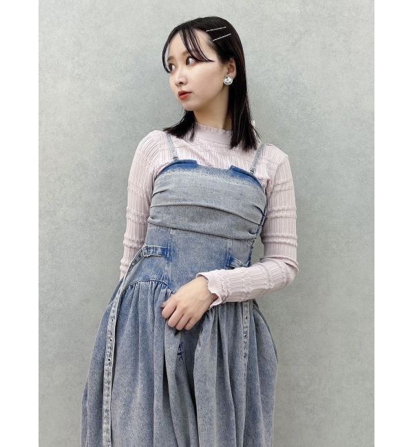 dazzlin「デニムベルトギャザーキャミワンピース」|ワンピース|