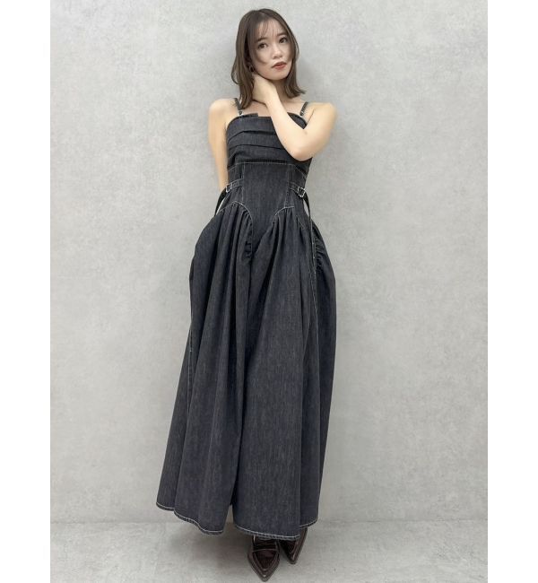 dazzlin「デニムベルトギャザーキャミワンピース」|ワンピース|