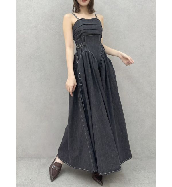 dazzlin「デニムベルトギャザーキャミワンピース」|ワンピース|