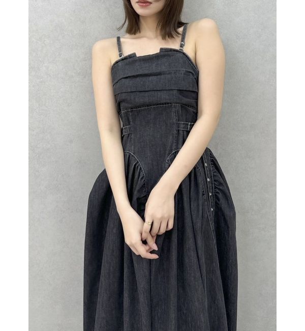 dazzlin「デニムベルトギャザーキャミワンピース」|ワンピース|