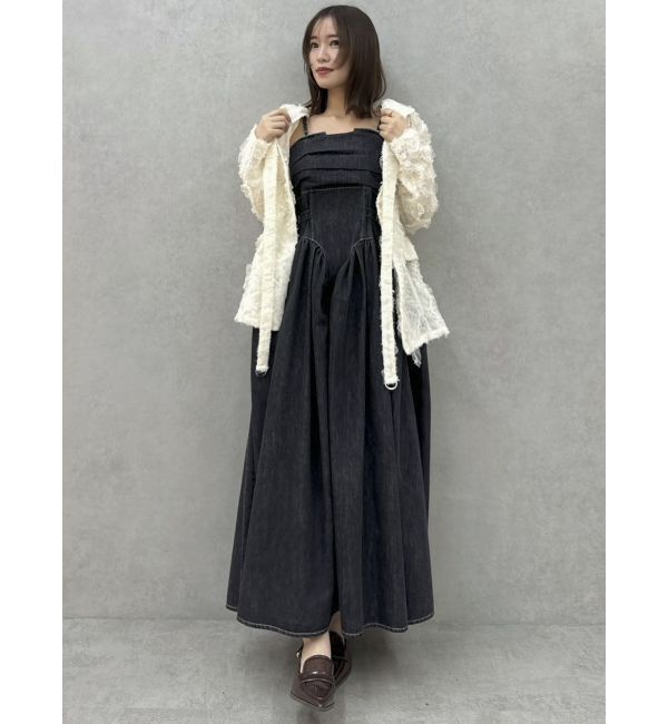 dazzlin「デニムベルトギャザーキャミワンピース」|ワンピース|