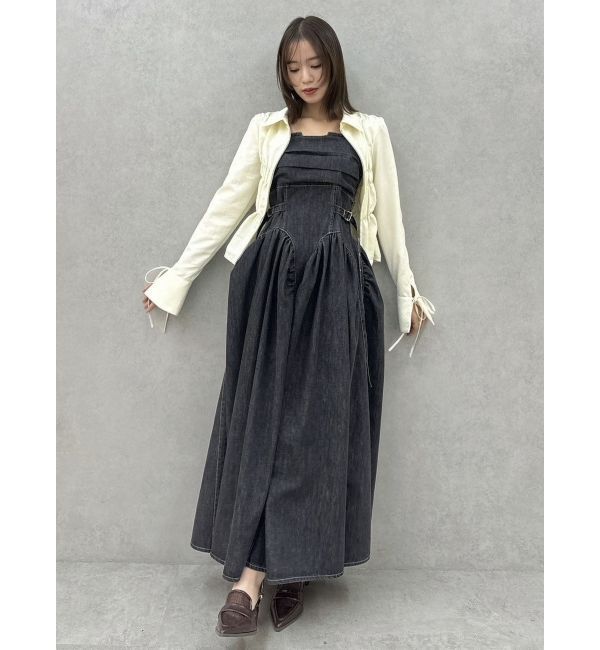 dazzlin「デニムベルトギャザーキャミワンピース」|ワンピース|