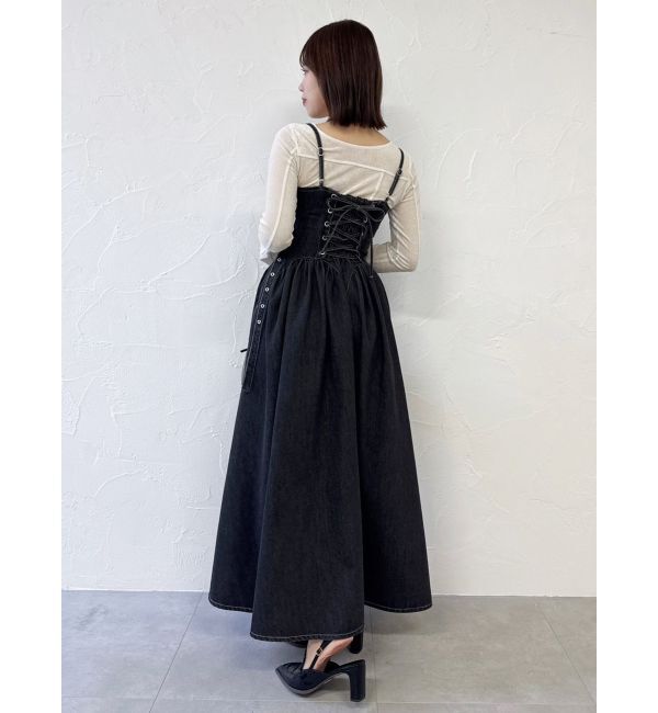 dazzlin「デニムベルトギャザーキャミワンピース」|ワンピース|