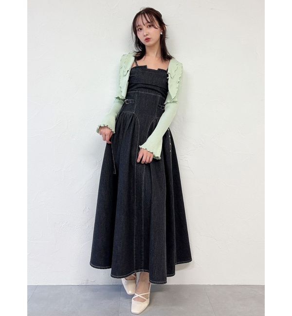 dazzlin「デニムベルトギャザーキャミワンピース」|ワンピース|