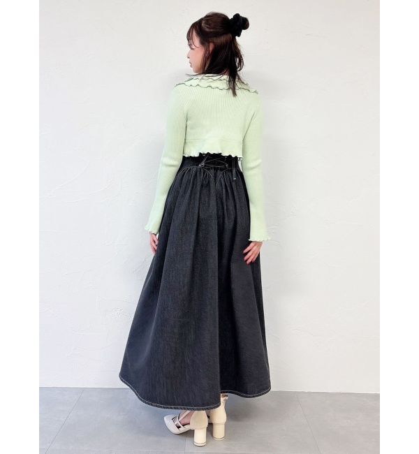 dazzlin「デニムベルトギャザーキャミワンピース」|ワンピース|