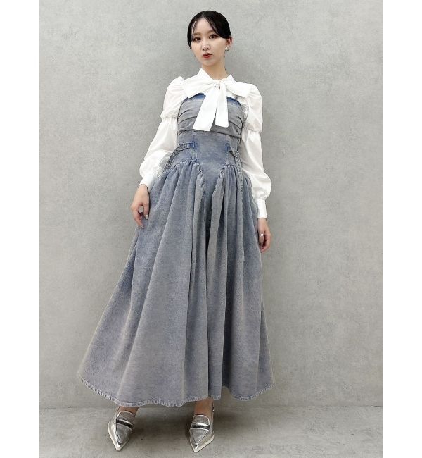 dazzlin「デニムベルトギャザーキャミワンピース」|ワンピース|