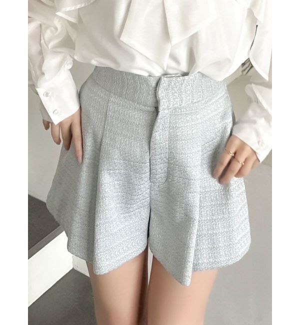 dazzlin「【セットアップ対応】ツイードタックショートパンツ」|その他|ブルー