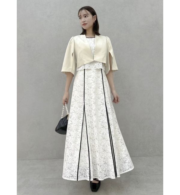 dazzlin「バックリボンパイピングレースドレス」|ワンピース|