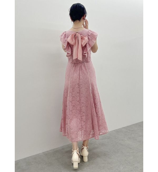dazzlin「バックリボンパイピングレースドレス」|ワンピース|