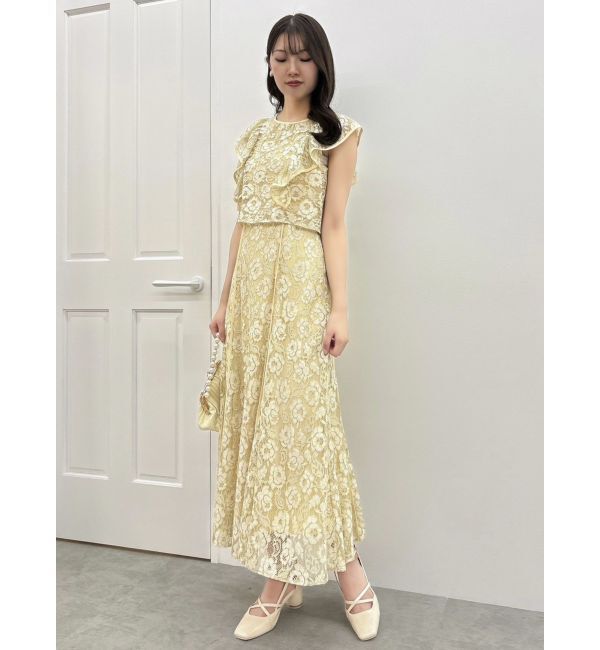 dazzlin「バックリボンパイピングレースドレス」|ワンピース|