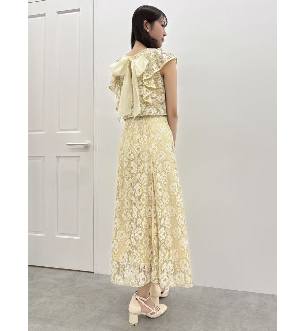 dazzlin「バックリボンパイピングレースドレス」|ワンピース|