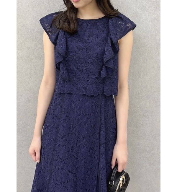 dazzlin「バックリボンパイピングレースドレス」|ワンピース|