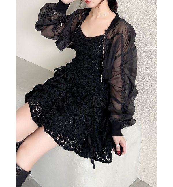 dazzlin「ドロストギャザーシアーブルゾン」|ブルゾン・スタジャン|