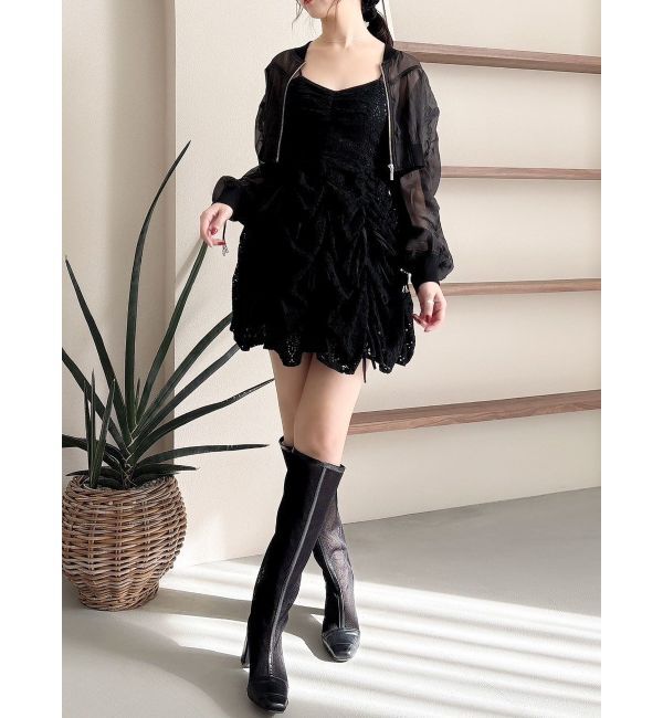 dazzlin「ドロストギャザーシアーブルゾン」|ブルゾン・スタジャン|