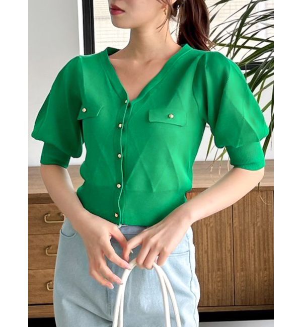 dazzlin「半袖マリンカーデトップス」|カーディガン|