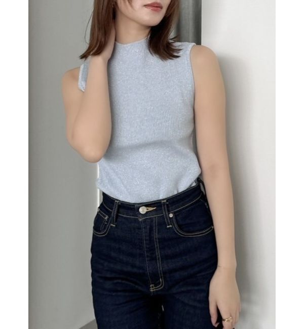 dazzlin「コンパクトノースリラメニットトップス」|ニット・セーター|