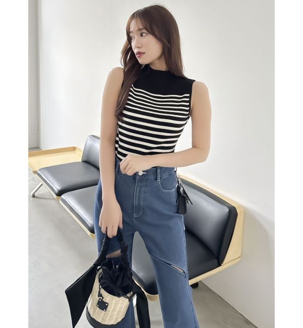 dazzlin「コンパクトノースリニットトップス」|ニット・セーター|