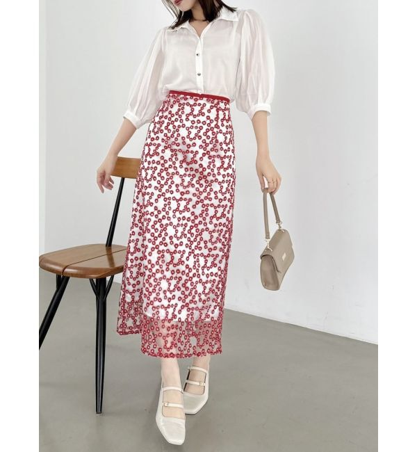 dazzlin「【藤井サチコラボ】マーガレットフラワータイトスカート」|スカート|