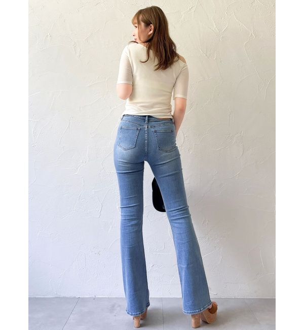 dazzlin「【吉田朱里】メイクアップフレアデニムパンツ」|デニム|