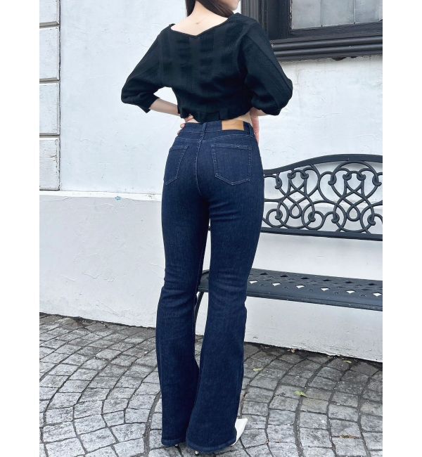 dazzlin「【吉田朱里】メイクアップフレアデニムパンツ」|デニム|